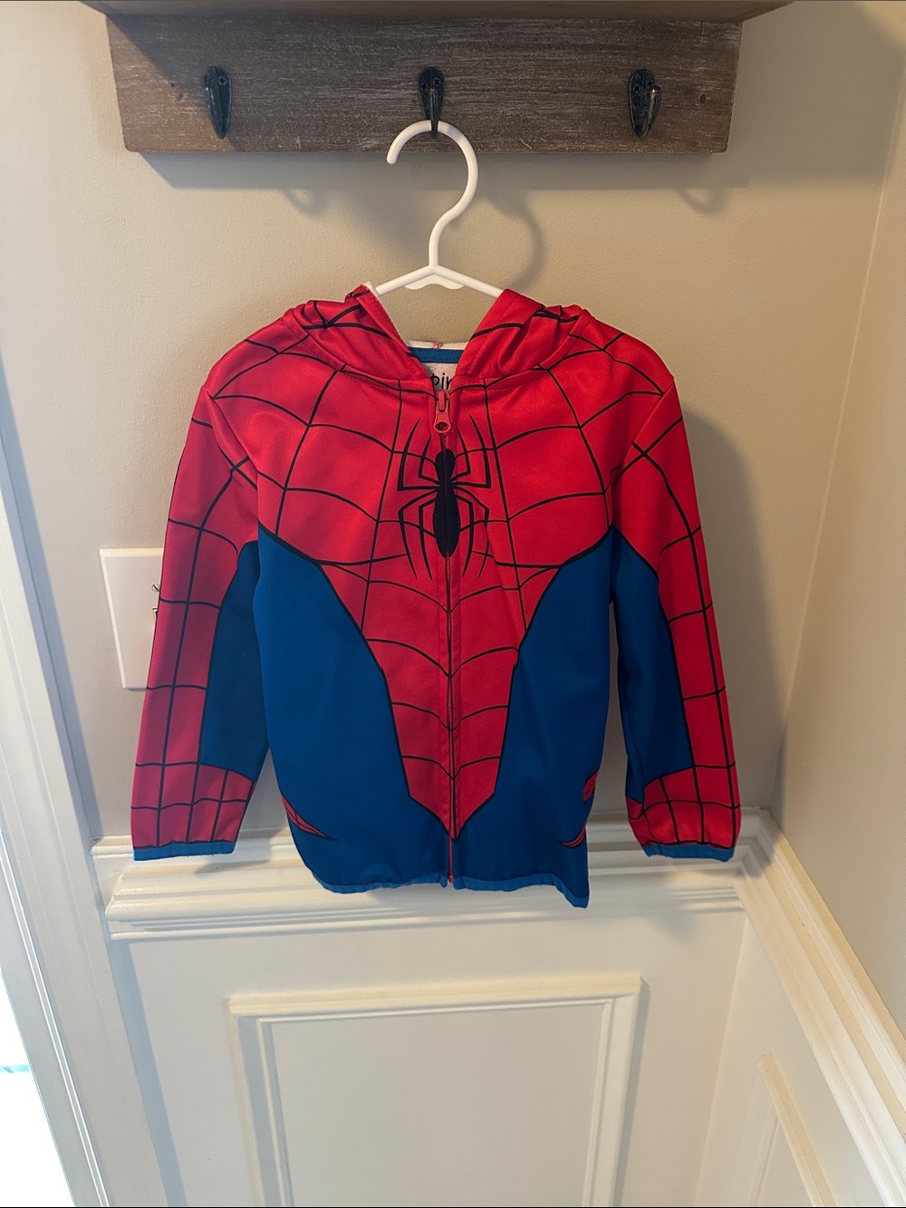 Marvel Spider-Man Red and Blue Hooded Costume Jacket